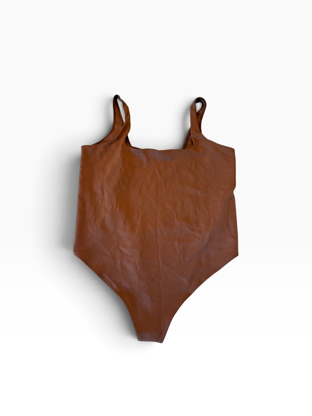 Good American Sculpting Square Neck Brown Best Bodysuit Plus Size 6 New